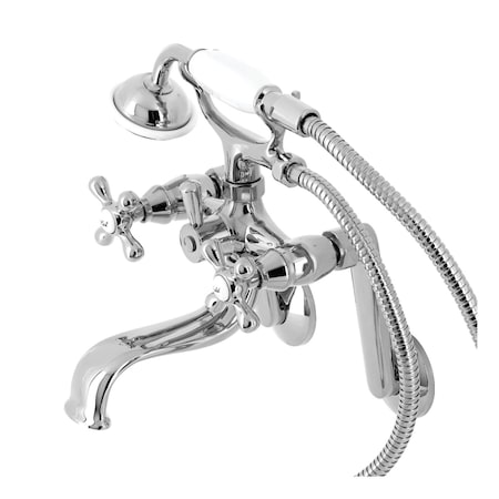 Kingston Brass KS229C Tub Wall Mount Clawfoot Tub Faucet with Hand Shower, Polished Chrome KS229C